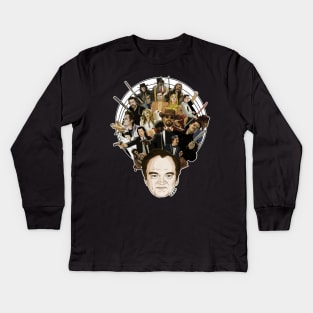 Quentin Tarantino Mash-up tribute Kids Long Sleeve T-Shirt